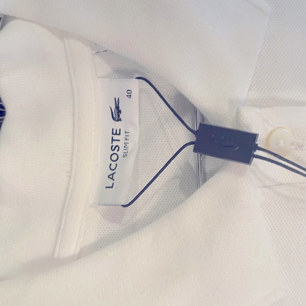 Lacoste WHITE Ladies SS Dress / Slim fit (with stretch) size 40/US 8